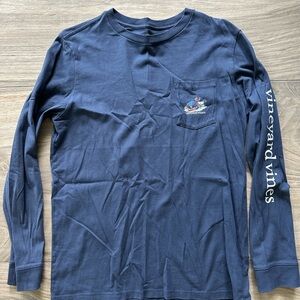 Vineyard Vines Navy Blue Long Sleeve Shirt boys L